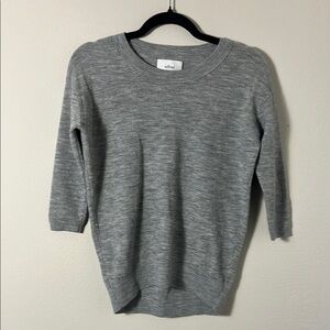 Wilfred Gray Crew Neck 3/4 Sleeve Wool Sweater Size XS